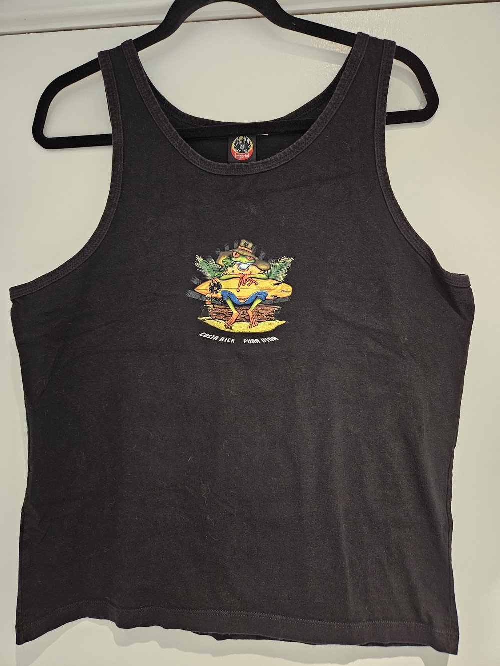 Costa Rica 'Pura Vida' Black Graphic Tank Top